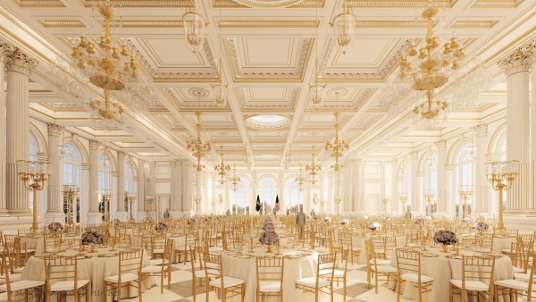Rendering if the White House ballroom interior