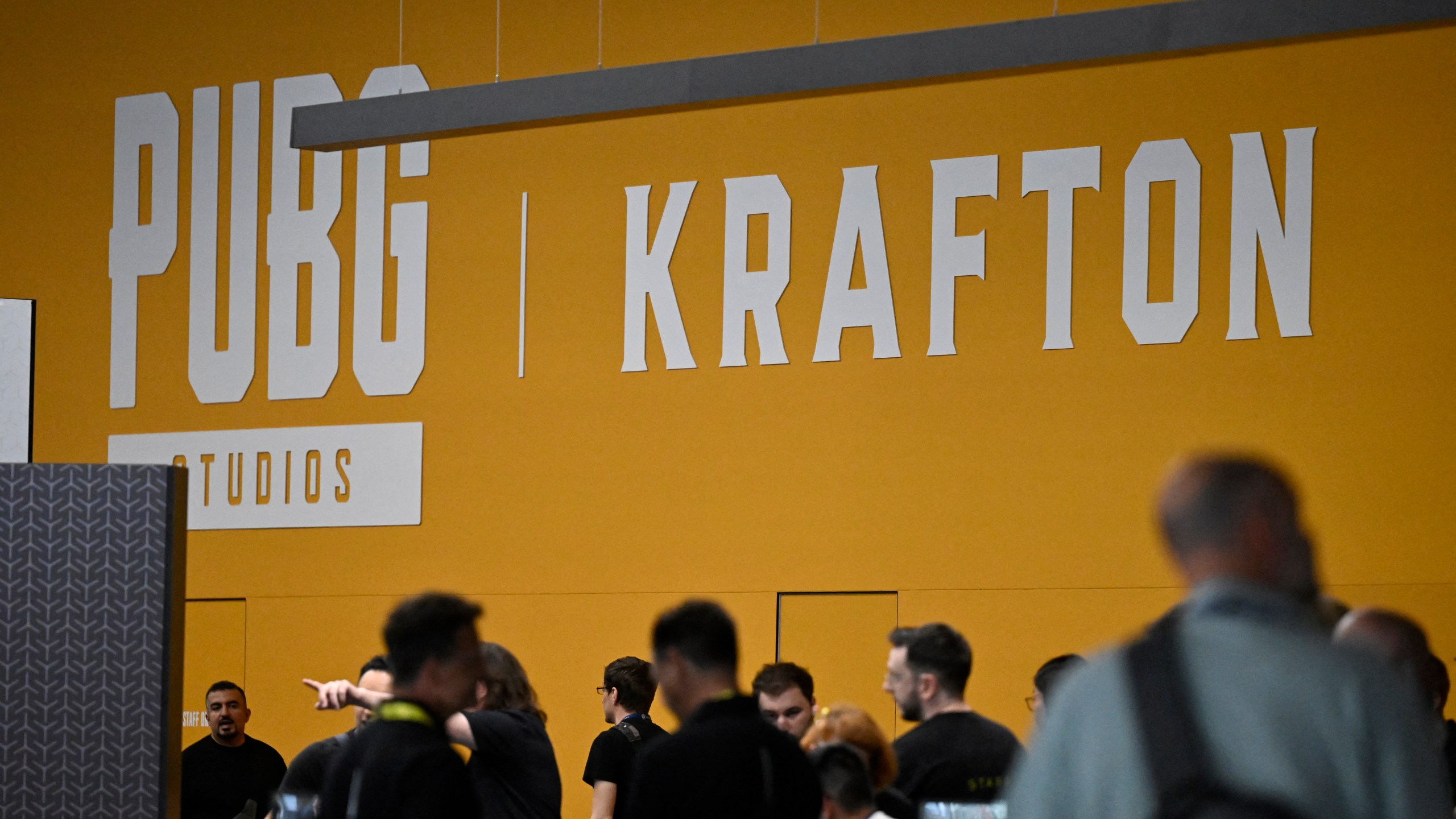 A photo shows the Krafton and PUBG studios logo