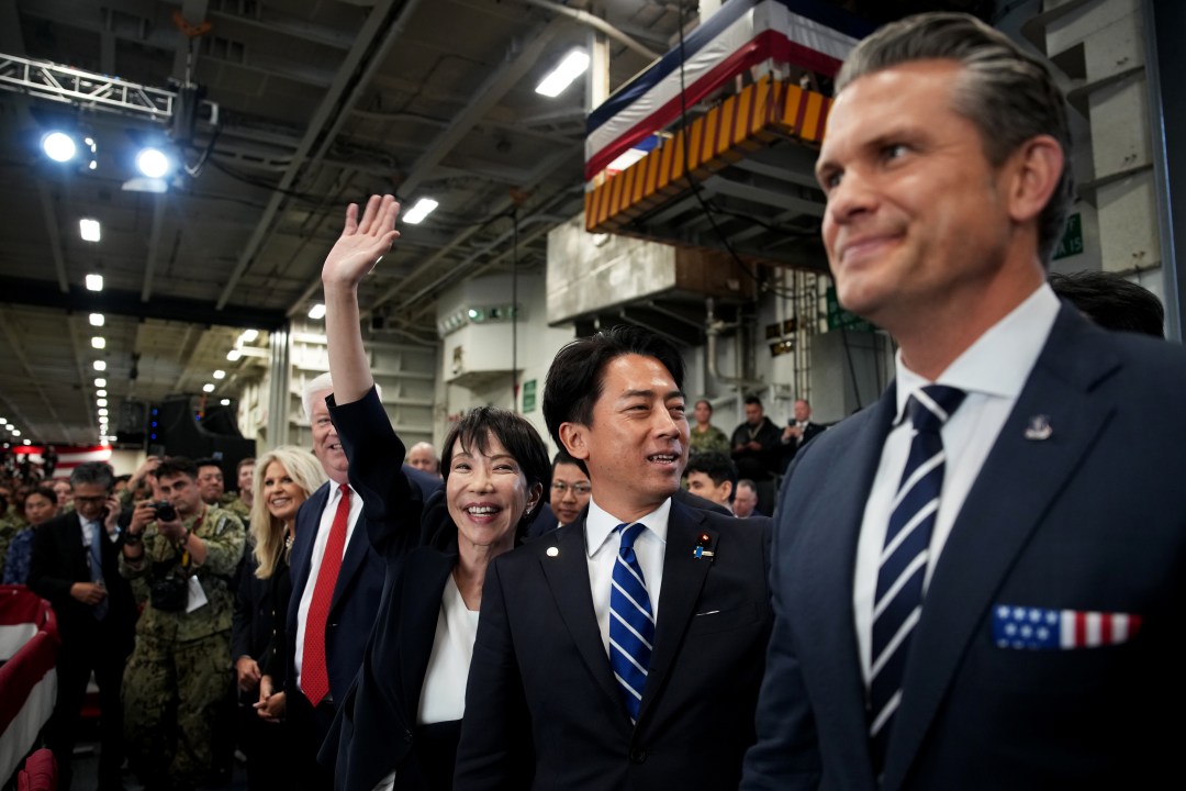 Japanese Prime Minister Sanae Takaichi and U.S.Secretary of War Pete Hegseth