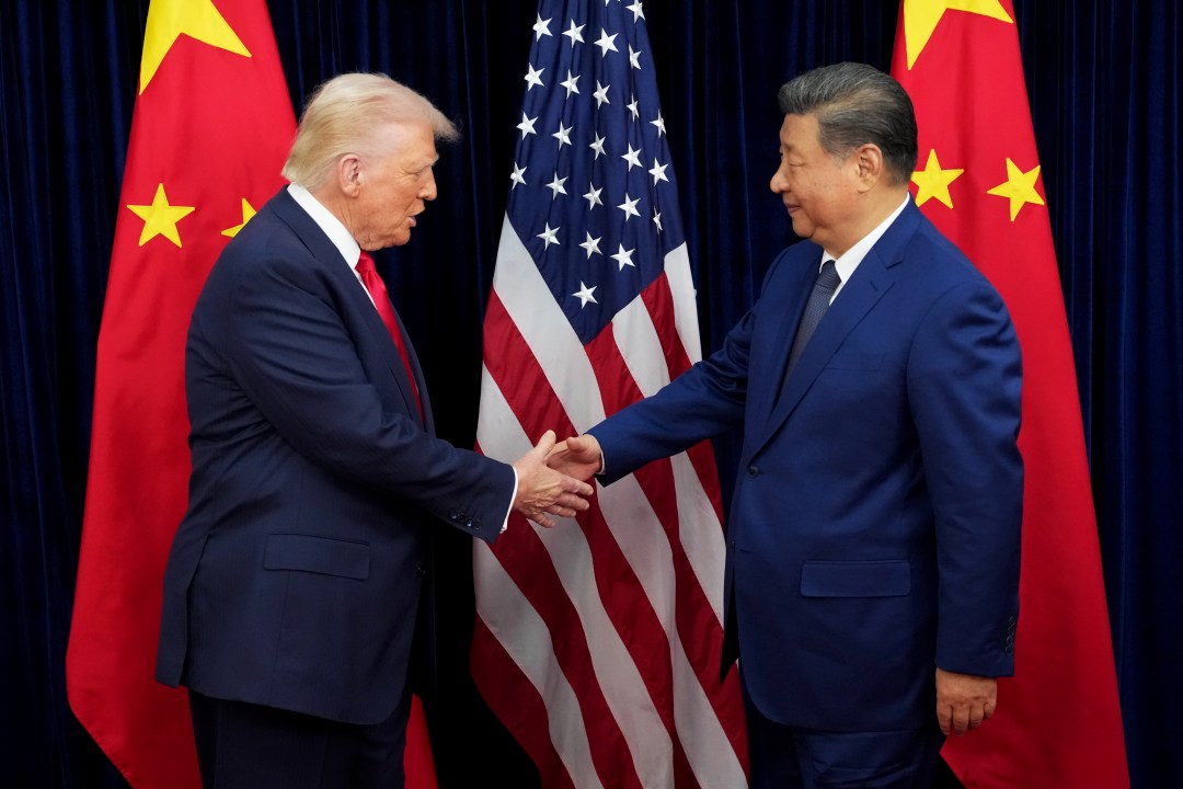 Trump greets Chinese President Xi Jinping