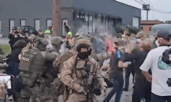 Pastor David Black of the Presbyterian Church of Chicago sprayed with a chemical agent at the ICE facility in Broadview, Illinois.