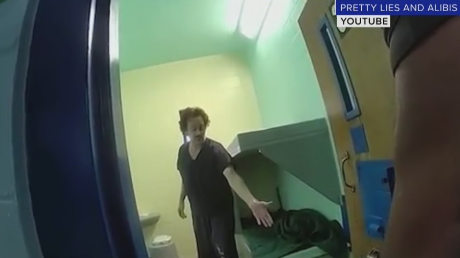 Charlie Adelson is seen berating jail staff over an injured big toe