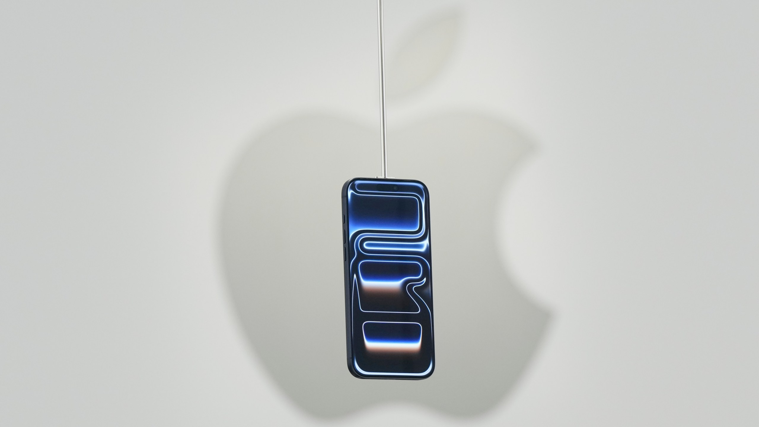 FILE - The iPhone 17 Pro is displayed during an announcement of new products at Apple Park on Tuesday, Sept. 9, 2025, in Cupertino, Calif. (AP Photo/Godofredo A. Vásquez, File)