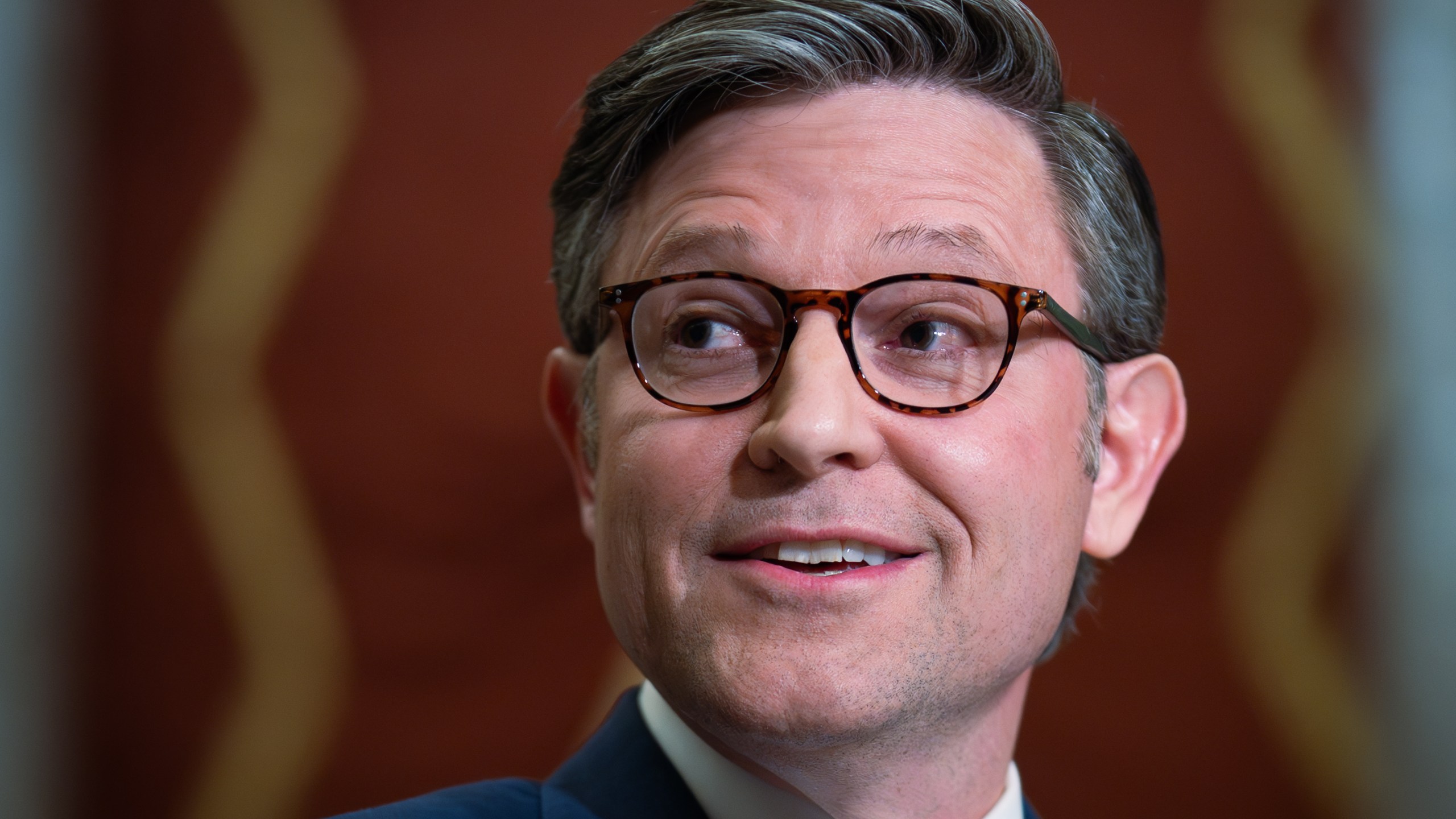 Speaker of the House Mike Johnson, R-La., speaks after the final vote to bring the longest government shutdown in history to an end, at the Capitol in Washington, Wednesday, Nov. 12, 2025. (AP Photo/J. Scott Applewhite)