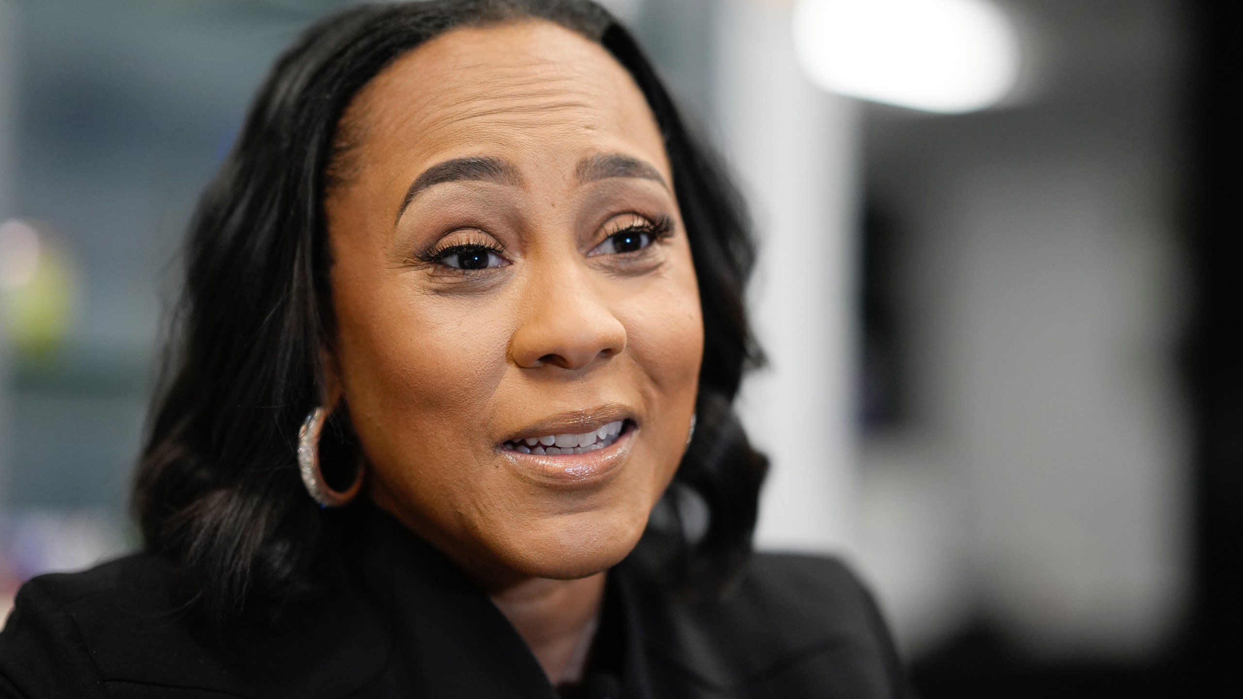 FILE - Fani Willis, district attorney of Fulton County, speaks during an interview, Oct. 22, 2024, in Atlanta. (AP Photo/Brynn Anderson, File)