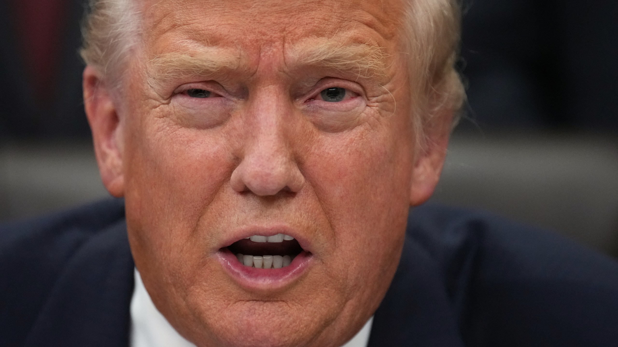 President Donald Trump speaks before signing the funding bill to reopen the government, in the Oval Office of the White House, Wednesday, Nov. 12, 2025, in Washington. (AP Photo/Jacquelyn Martin)