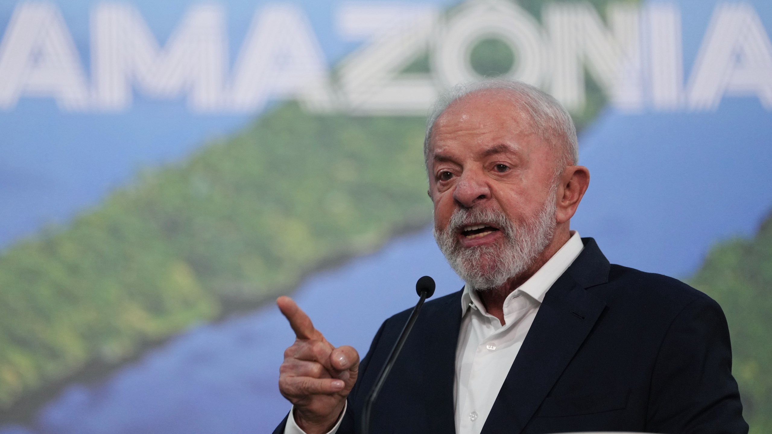 Brazil President Luiz Inacio Lula da Silva speaks during a news conference at the COP30 U.N. Climate Summit, Wednesday, Nov. 19, 2025, in Belem, Brazil. (AP Photo/Andre Penner)