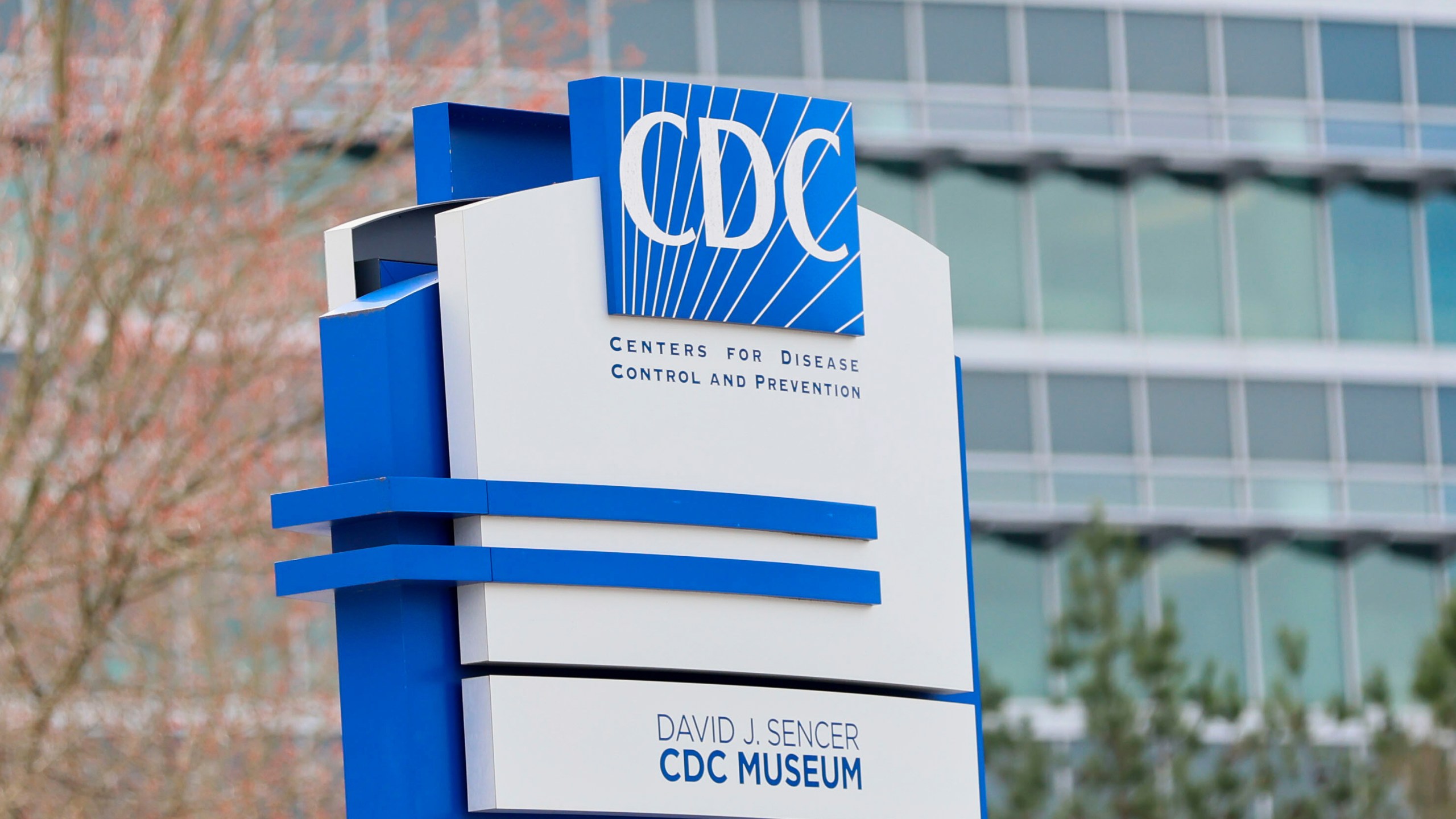 FILE - A sign with the CDC logo is displayed at the entrance to the agency's headquarters in Atlanta on March 2, 2025. (Miguel Martinez/Atlanta Journal-Constitution via AP, File)