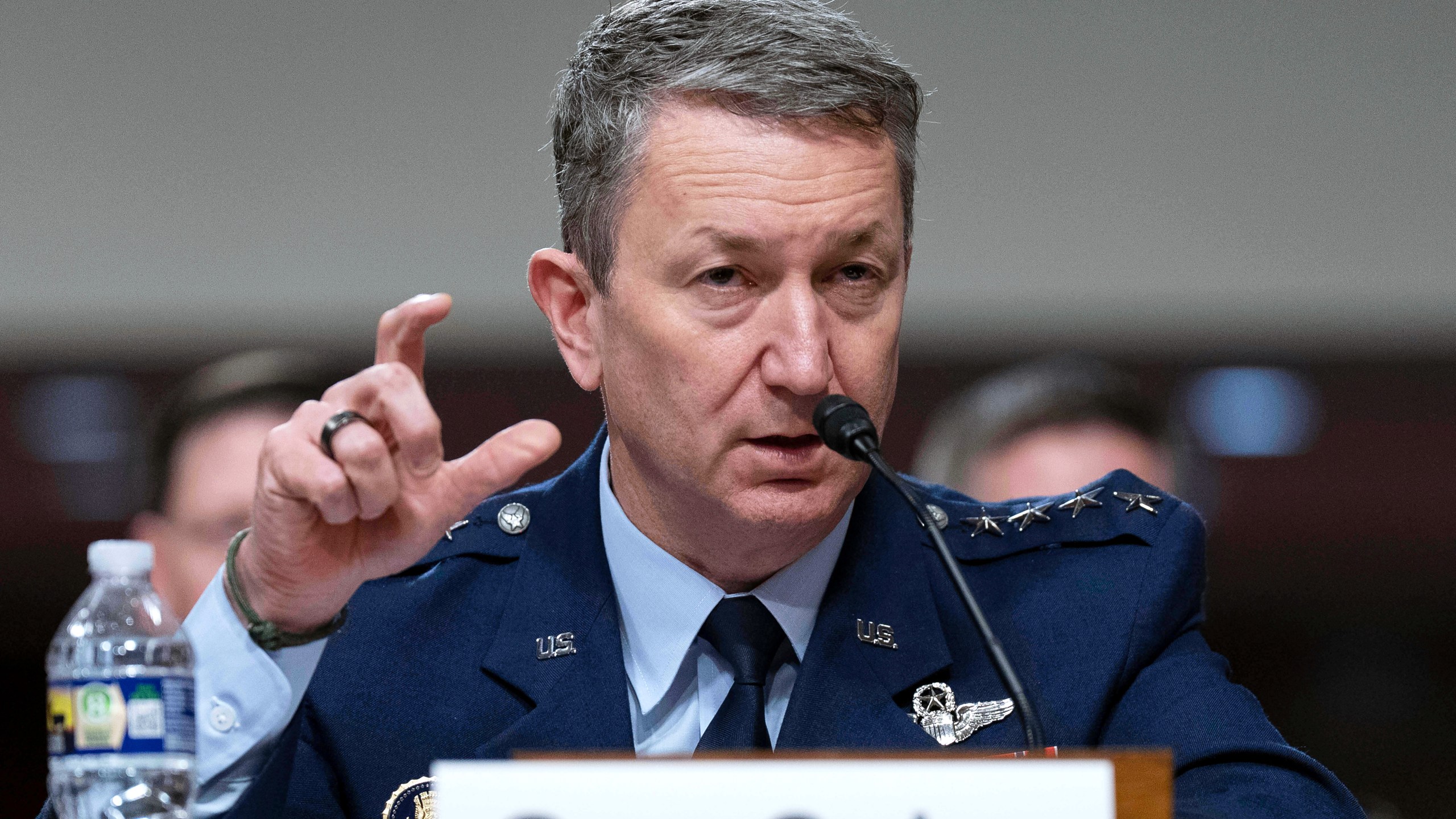 FILE - Chairman of the Joint Chiefs of Staff General Dan Caine testifies before Senate Armed Services Committee hearing on Capitol Hill in Washington, June 18, 2025. (AP Photo/Jose Luis Magana, File)