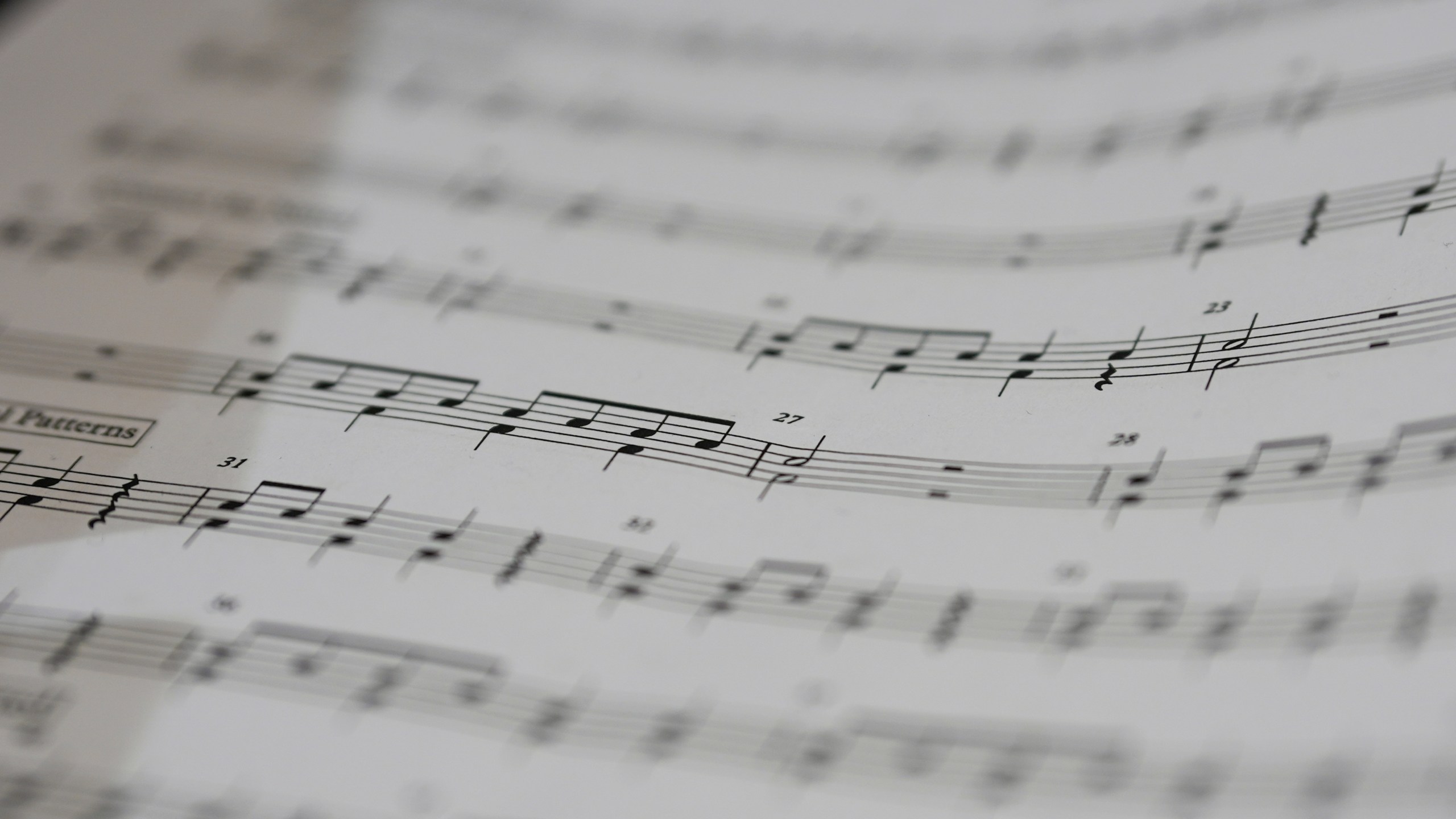 A white piece of paper with music notes on it