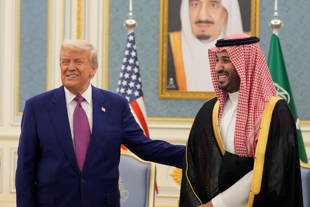 Donald Trump and Saudi Crown Prince Mohammed bin Salman at the Royal Palace in Saudi Arabia