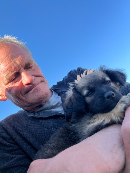 Bo Galloway and a dog