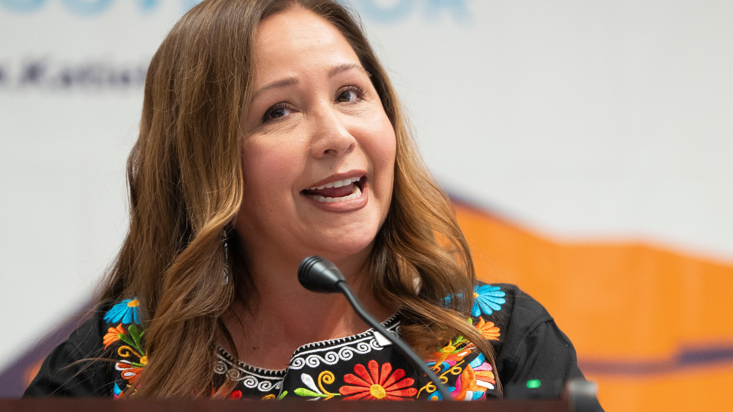 U.S. Rep.-Elect Adelita Grijalva speaks at a rally