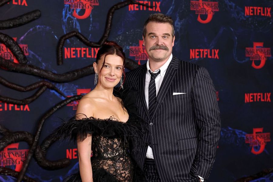 Millie Bobby Brown and David Harbour "Stranger Things" S5 premiere