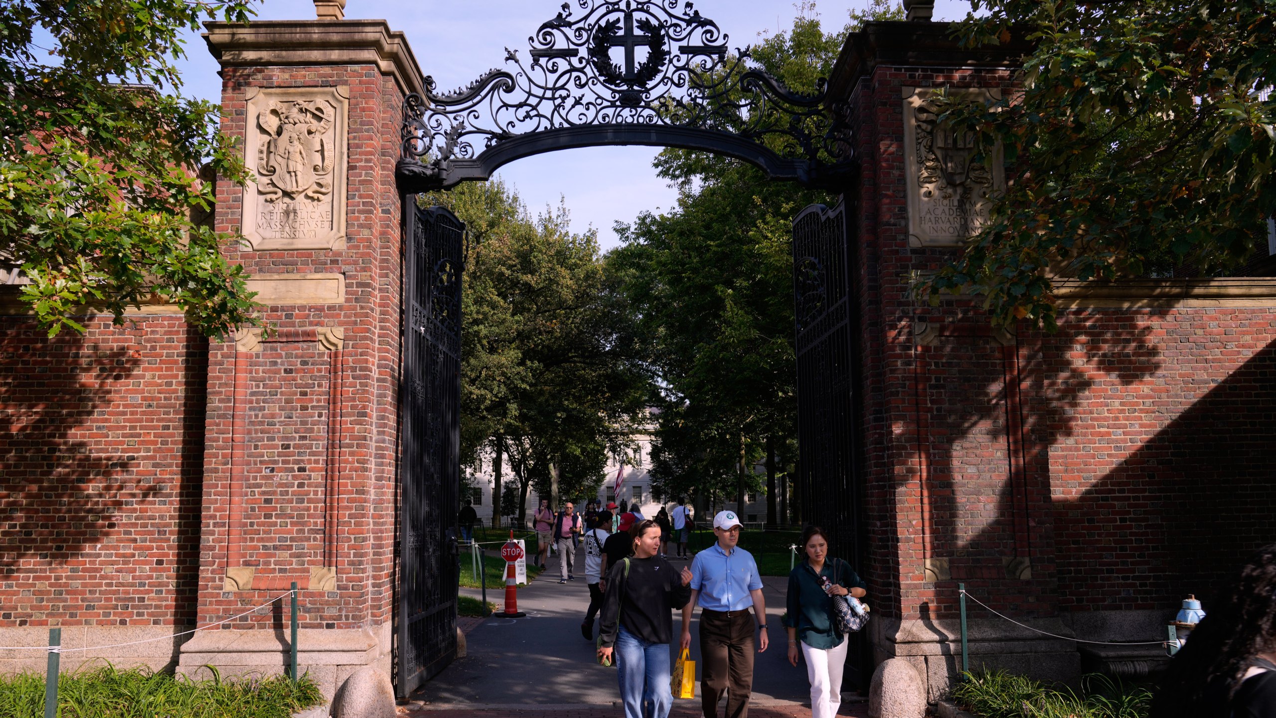 FILE - The gates of Harvard Yard at Harvard University, Tuesday, Sept. 30, 2025, in Cambridge, Mass. (AP Photo/Charles Krupa, File)