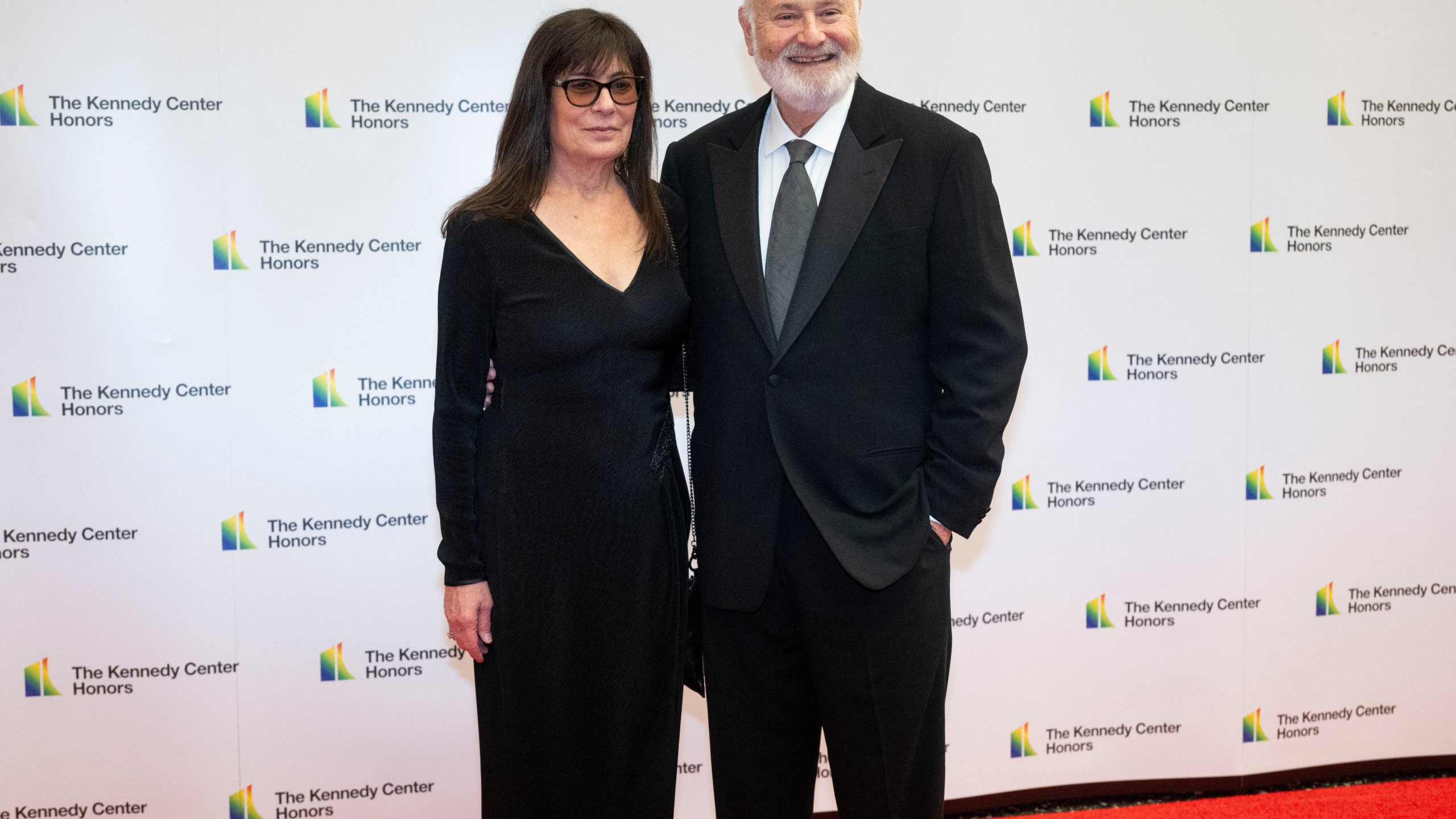 ADDITION ADDS MAIDEN NAME: FILE - Rob Reiner and Michele Singer Reiner arrive on the red carpet at the State Department for the Kennedy Center Honors gala dinner, Dec. 2, 2023, in Washington. (AP Photo/Kevin Wolf, File)