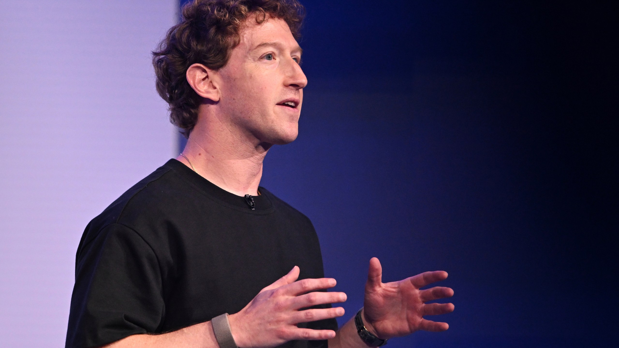 FILE - Meta CEO Mark Zuckerberg speaks during the company's Connect developer conference Wednesday, Sept. 17, 2025, in Menlo Park, Calif. (AP Photo/Nic Coury, File)