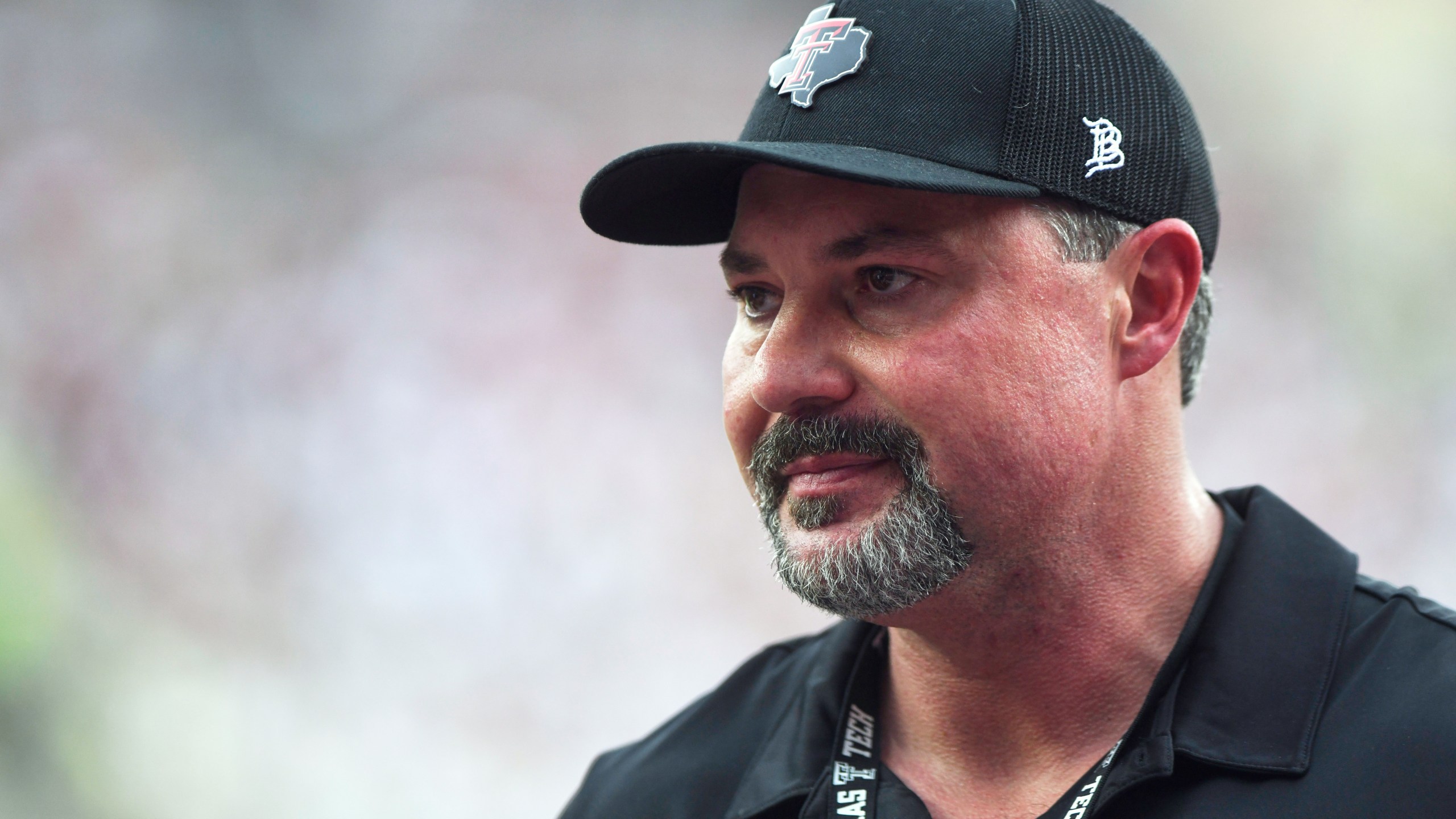 FILE - Cody Campbell walks on the field before a NCAA college football game between Texas Tech and Oregon State, Sept. 13, 2025, in Lubbock, Texas. (AP Photo/Annie Rice, File)