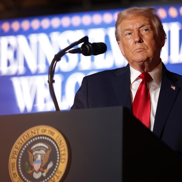 U.S. President Donald Trump delivers remarks during an event at Mount Airy Casino Resort on December 9, 2025 in Mount Pocono, Pennsylvania.