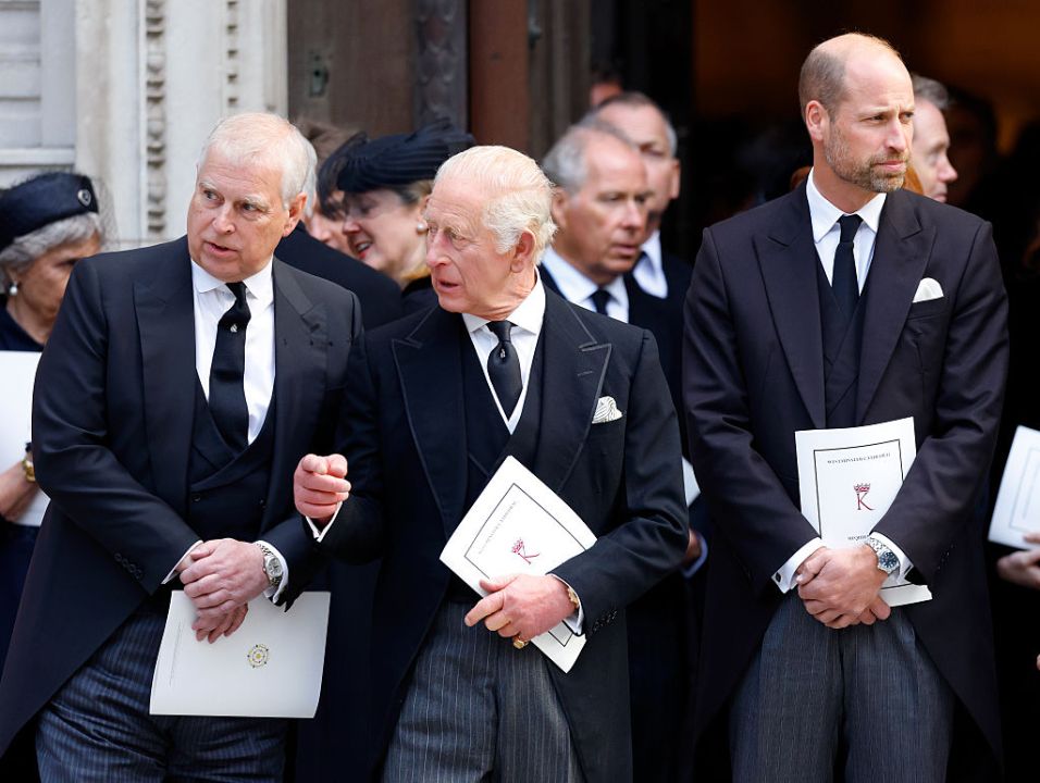 Prince Andrew, King Charles III and Prince William