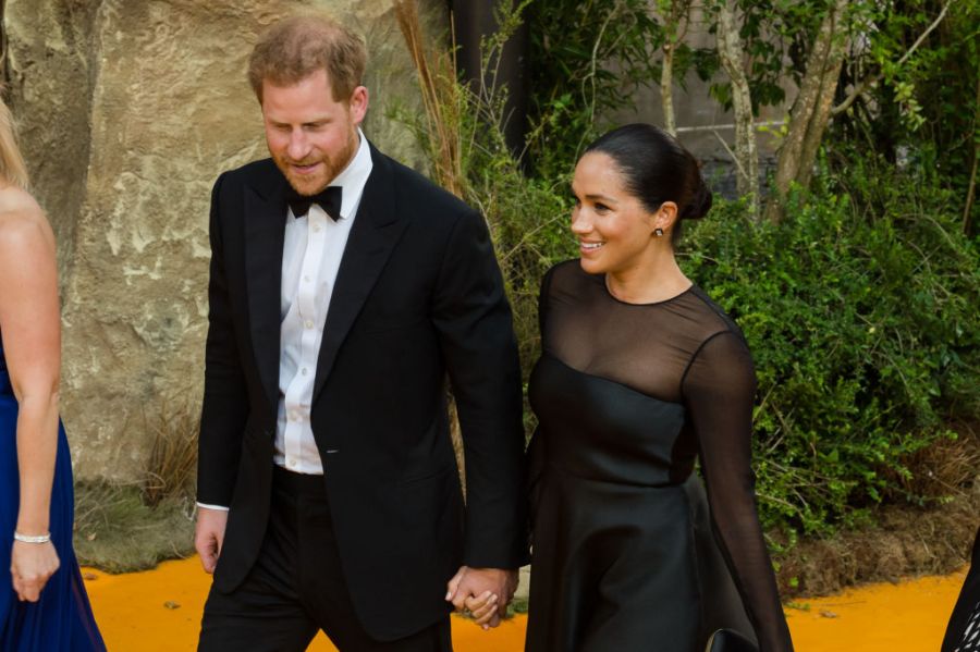 Prince Harry holding Meghan's hand