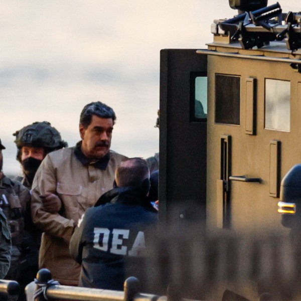 Captured Venezuelan President Nicolas Maduro arrives at the Downtown Manhattan Heliport, as he heads towards the Daniel Patrick Manhattan United States Courthouse for an initial appearance to face U.S. federal charges including narco-terrorism, conspiracy, drug trafficking, money laundering and others in New York City, U.S., January 5, 2026.