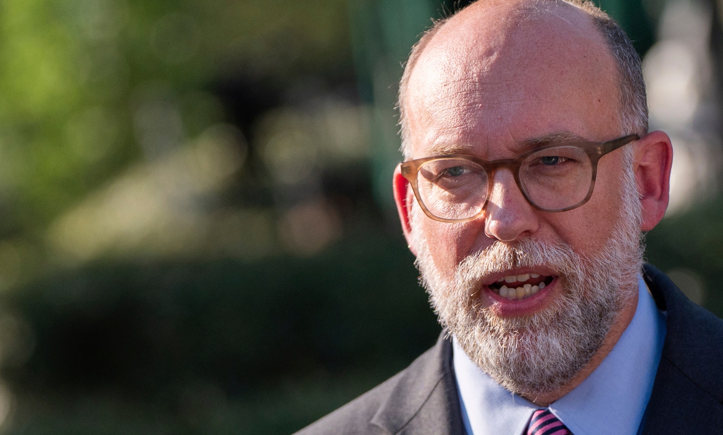 FILE - Director of the Office of Management and Budget Russell Vought speaks to reporters at the White House, Thursday, July 24, 2025, in Washington. (AP Photo/Julia Demaree Nikhinson, File)