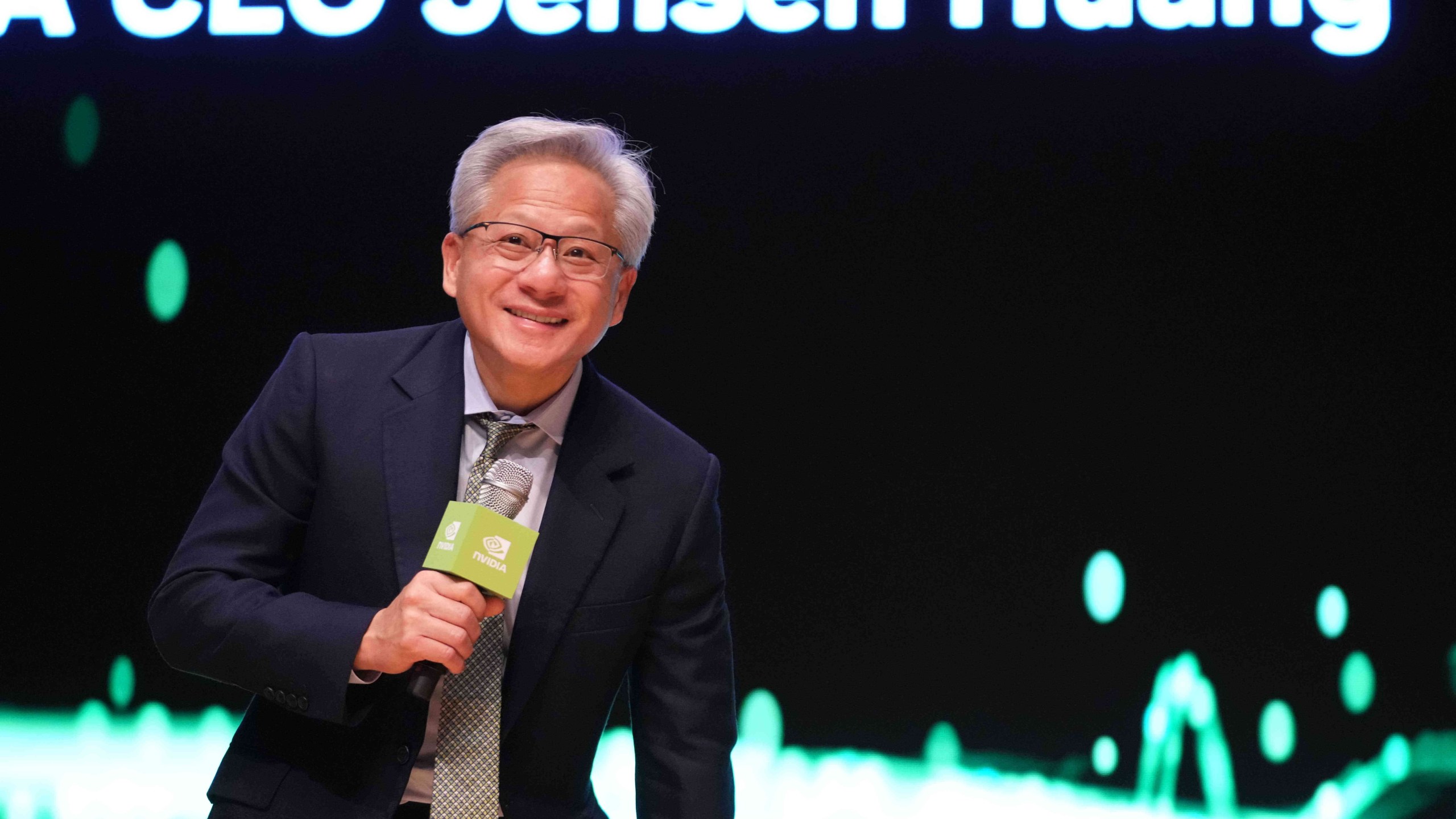 FILE - Nvidia CEO Jensen Huang speaks during a press conference at the Asia-Pacific Economic Cooperation (APEC) CEO summit in Gyeongju, South Korea, Friday, Oct.31, 2025 (AP Photo/Lee Jin-man, File)