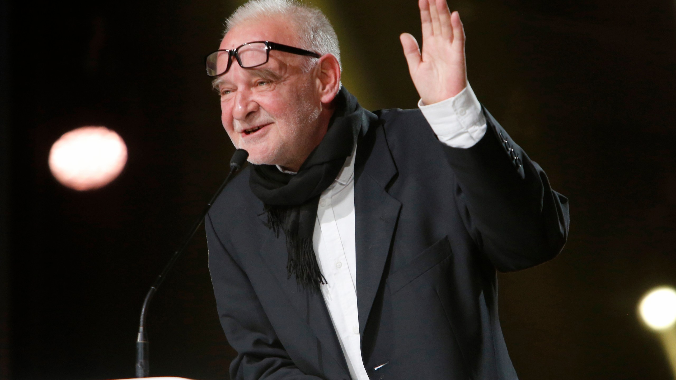 FILE - Jury president Bela Tarr attends the closing ceremony of the the 16th Marrakech International Film Festival in Marrakech, Morocco, Saturday, Dec. 10, 2016. (AP Photo/Abdeljalil Bounhar, File)