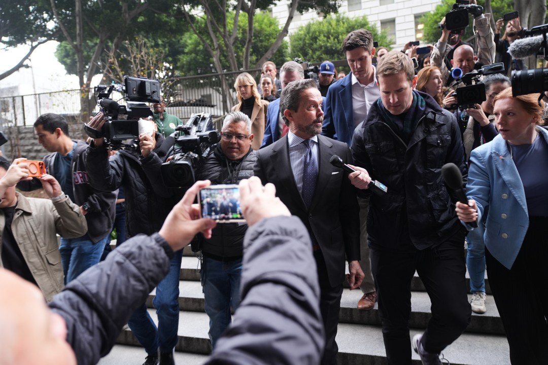 Alan Jackson, the attorney for Nick Reiner, arrives in court to defend Reiner on murder charges for the killing of his parents Rob and Michele Reiner.