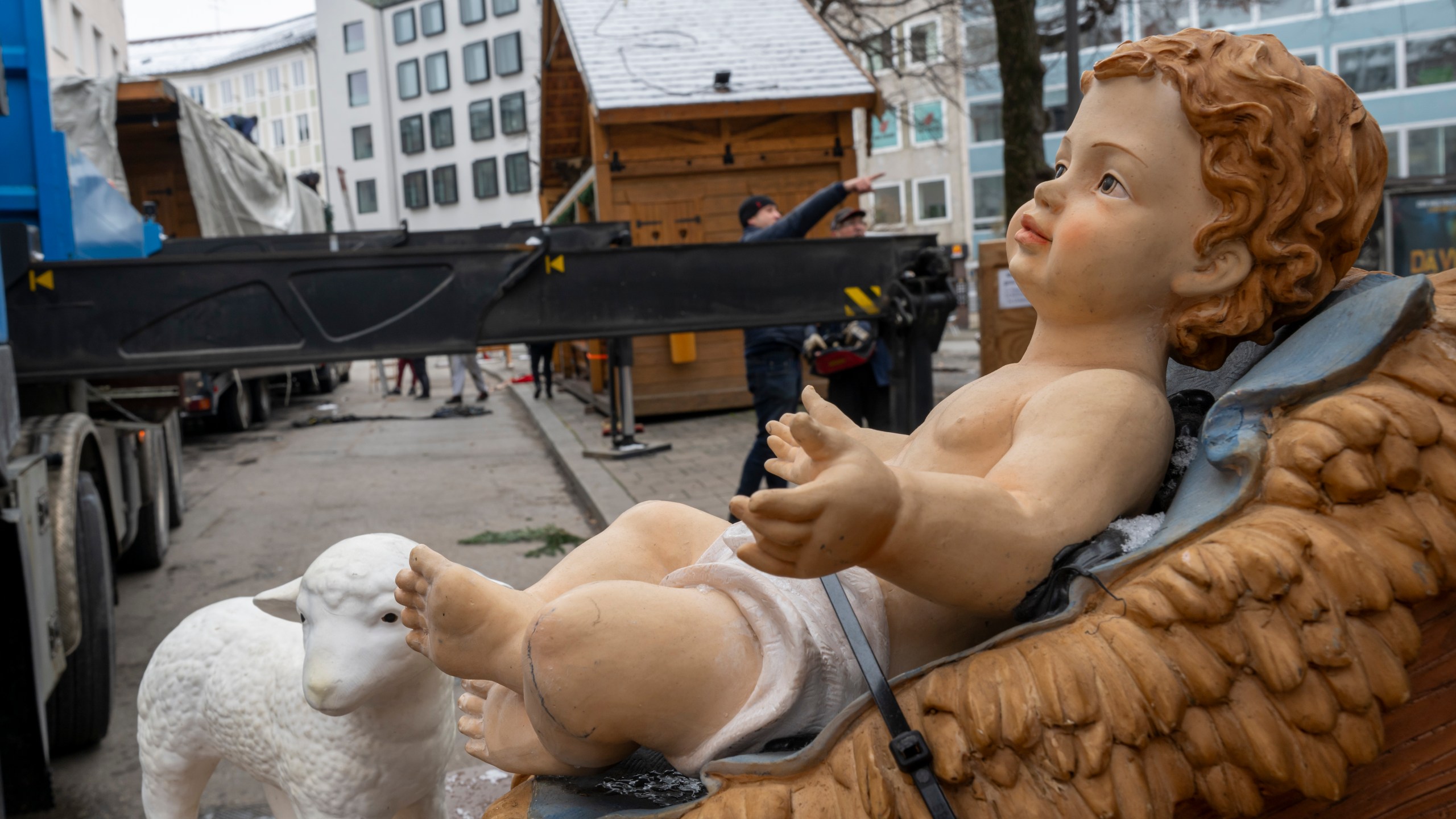 Baby Jesus statue in Nativity scene