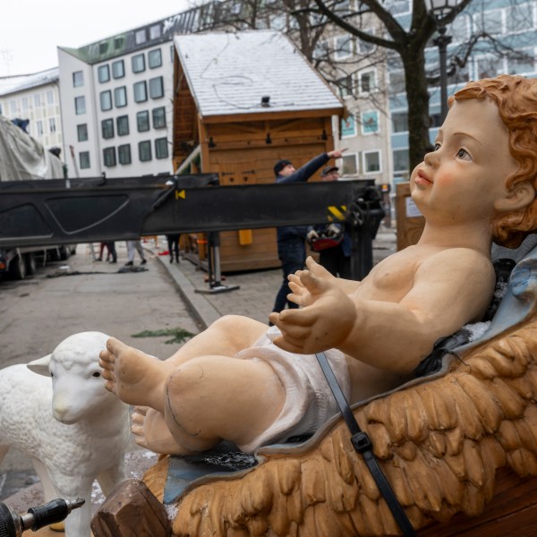 Baby Jesus statue in Nativity scene