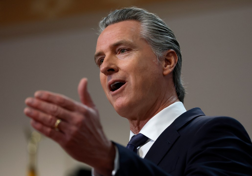 California Governor Gavin Newsom speaking