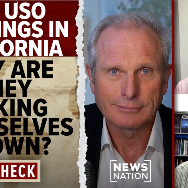 Images shows Ross Coulthart, Dr. Matthew Szydagis and Ben Hansen. Image text reads - 400 USO sightings in California: Why are they making themselves known?