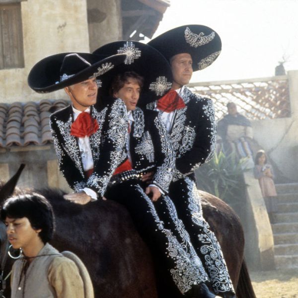 Steve Martin, Chevy Chase and Martin Short in a scene from the film '¡Three Amigos!'