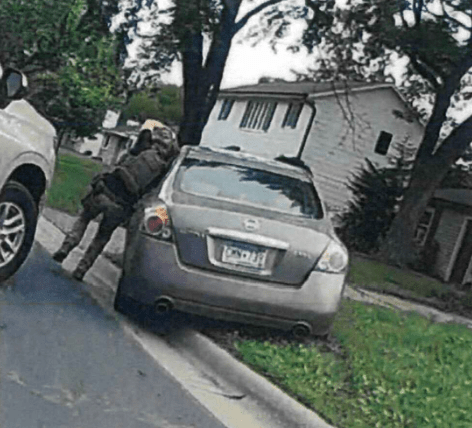 The ICE officer during a June operation